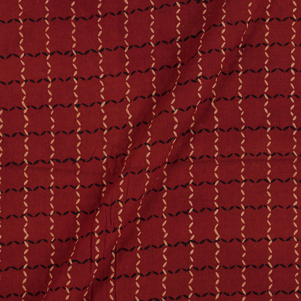 Gamathi Cotton Maroon Colour 45 Inches Width Checks Natural Print  Fabric freeshipping - SourceItRight