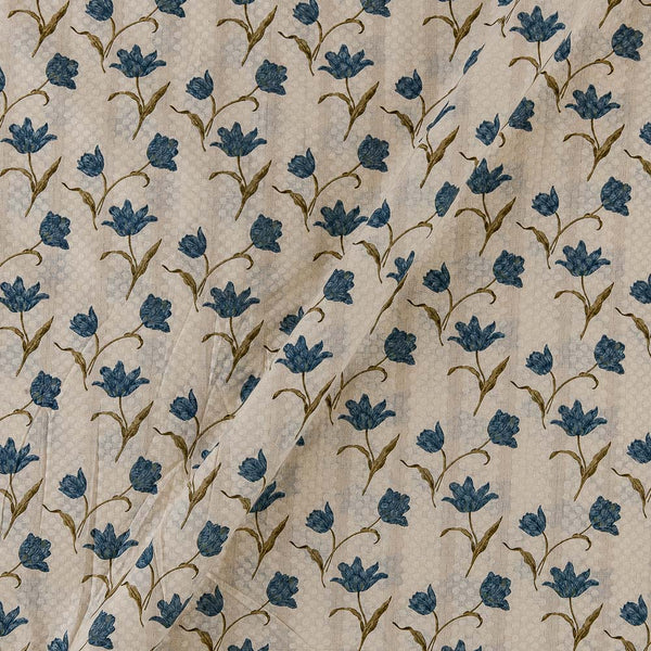 Cotton Off White Colour Floral Butta Print Dobby Fabric Online 9454AE