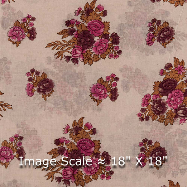 Buy Mulmul Type Cotton Beige Cream Colour Floral Butta Print Fabric 9546F Online