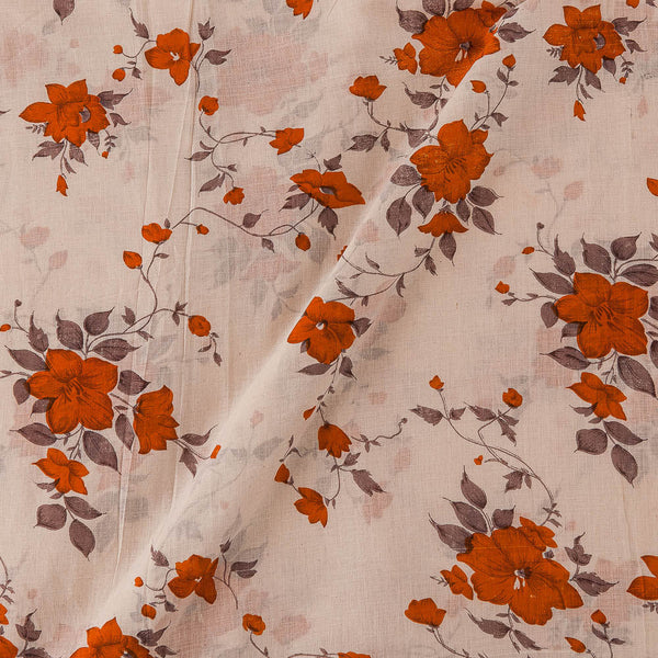 Buy Mulmul Type Cotton Beige Cream Colour Floral Butta Print Fabric 9546K Online