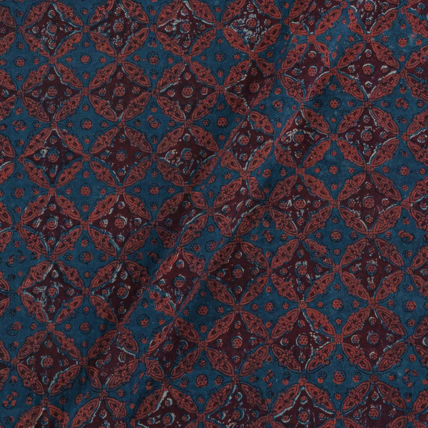 Cotton Barmer Ajarakh Dark Blue Colour Ethnic Block Print Fabric 9568O Online