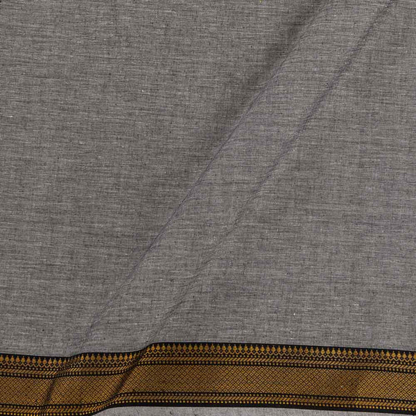 South Cotton Grey Black Colour Two Side Zari Border 41 Inches Width Fabric freeshipping - SourceItRight