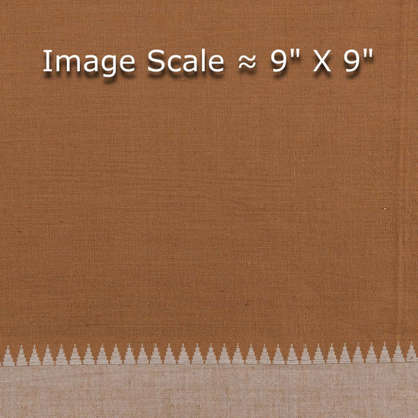 South Cotton Dark Beige Colour Two Side White Temple Border Fabric Online 9579BG