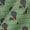 Premium Gold Foil Floral Prints on Pastel Green Colour Striped Slub Cotton Fabric Online 9589P2