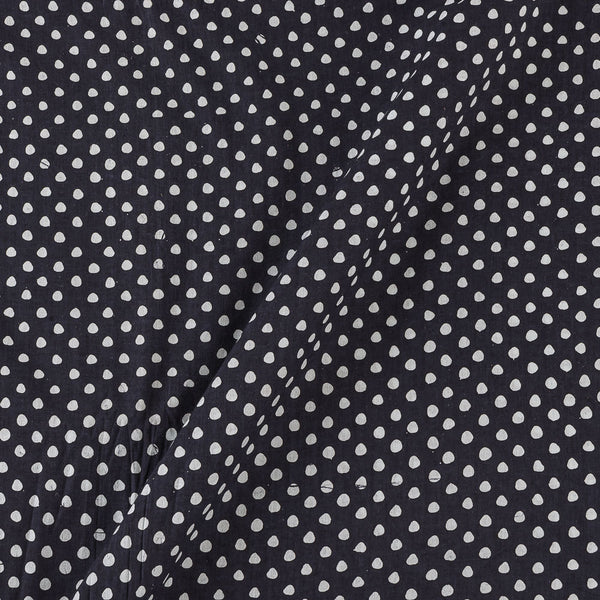 Cotton Black Colour Brasso Effect Polka Wax Batik Fabric Online 9658JD