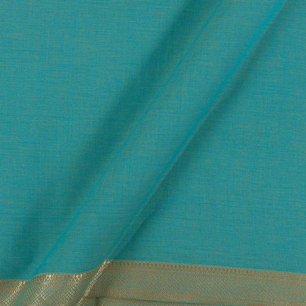 Mangalgiri Cotton Pastel Blue Two Tone Nizam Zari Border Fabric freeshipping - SourceItRight
