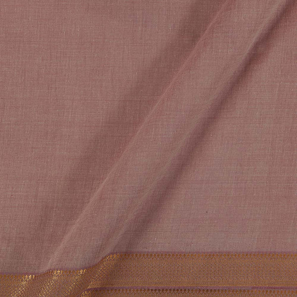 Mangalgiri Cotton Dusty Rose Two Tone Nizam Zari Border Fabric freeshipping - SourceItRight