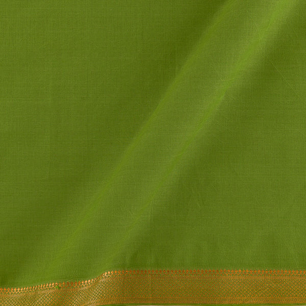 Buy Mangalgiri Cotton Green Colour Two Side Nizam Zari Border Fabric 9707CN Online