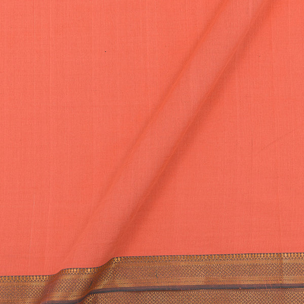 Mangalgiri Cotton Carrot Orange Colour Two Side Nizam Border Fabric freeshipping - SourceItRight