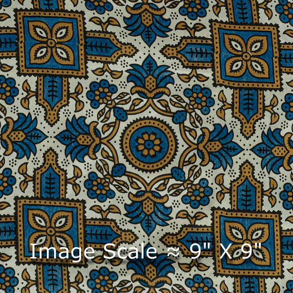 Modal Satin Off Whie Colour Ajrakh Hand Block Print 43 Inches Width Fabric freeshipping - SourceItRight