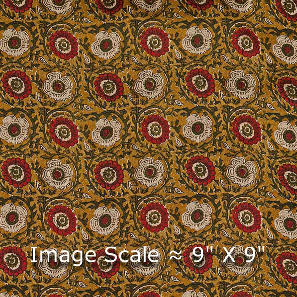 Buy Satin Feel Mustard Olive Colour Floral Jaal Print Viscose Fabric Online 9896F