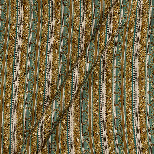 Buy Satin Feel Slate Grey Colour Border Print Viscose Fabric Online 9896J