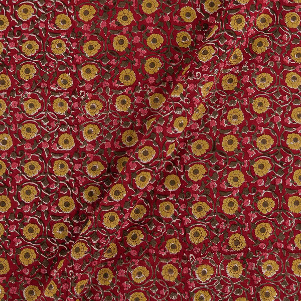 Buy Cotton Crimson Red Colour Floral Jaal Block Print Fabric 9931DN Online