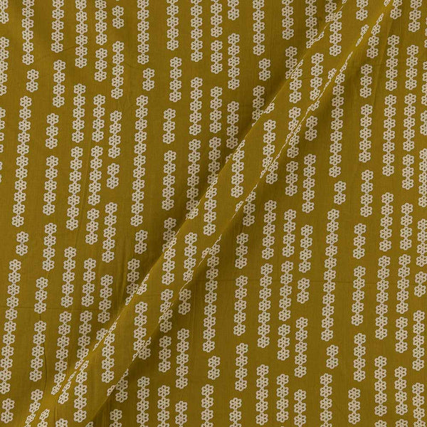 Soft Cotton Mehendi Green Colour Geometric Print Fabric Online 9934FC2