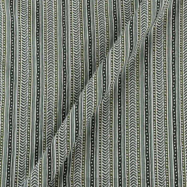 Soft Cotton Oil Green Colour Geometric Print Fabric Online 9934GL3