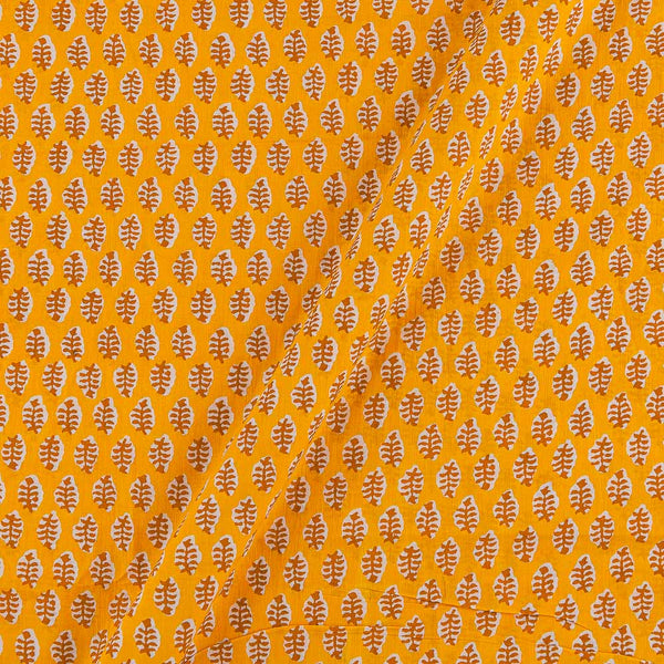 Buy Cotton Golden Yellow Colour Floral Jaal Print Fabric Online 9978DW