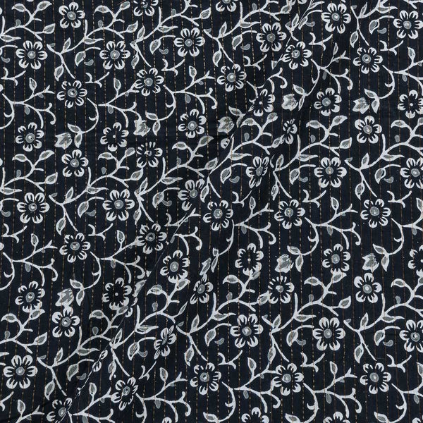 Cotton Midnight Blue Colour Floral Jaal Print Lurex Type Fabric freeshipping - SourceItRight