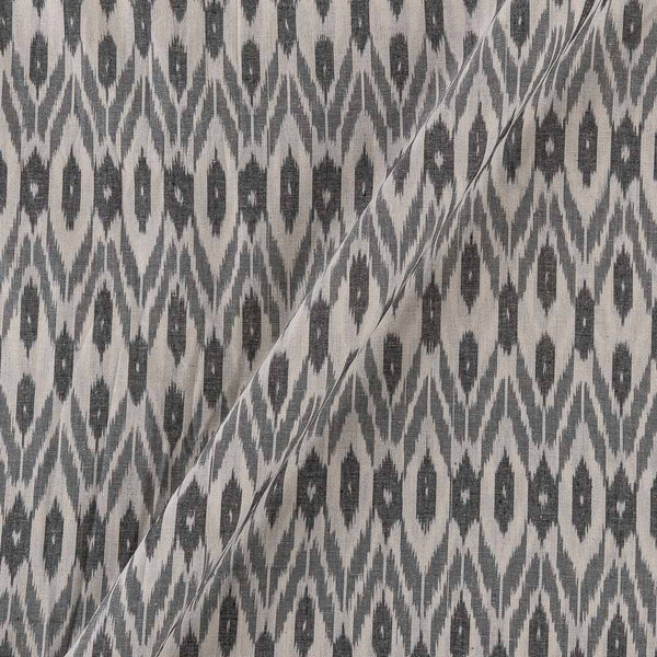 Cotton Grey X White Cross Tone Azo Free Ikat 47 Inches Width Washed Fabric