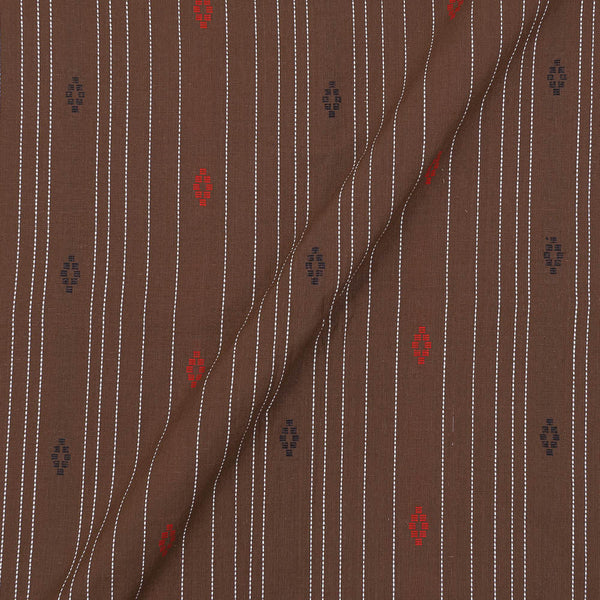 Cotton [Kantha] Jacquard Ginger Brown Colour 43 Inches Width Stripes Butta Fabric freeshipping - SourceItRight