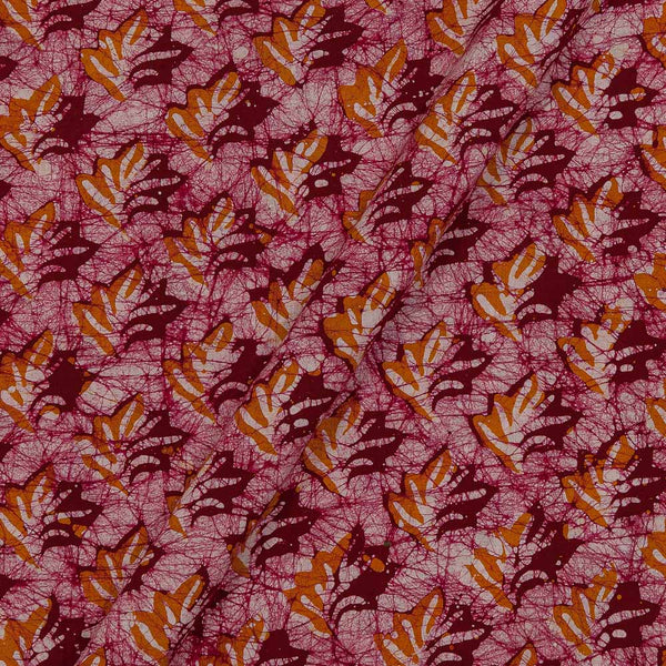 Cotton Double Kaam Kutchhi Wax Batik Print Maroon Colour Floral Pattern Fabric freeshipping - SourceItRight