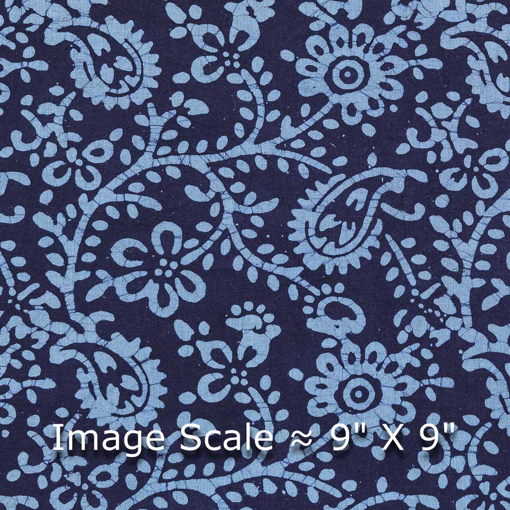 Cotton Single Kaam Kutchhi Wax Batik Print Violet Blue Colour Paisley