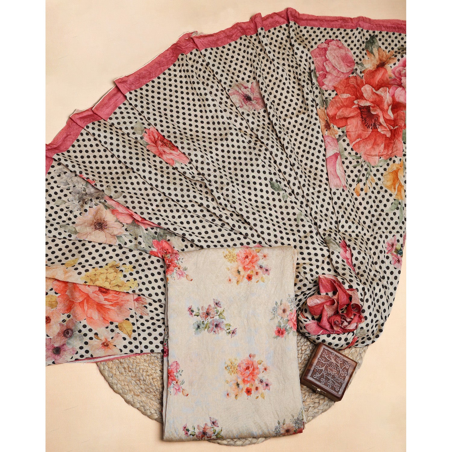 MOGRA CHANDERI 2 PIECE SET