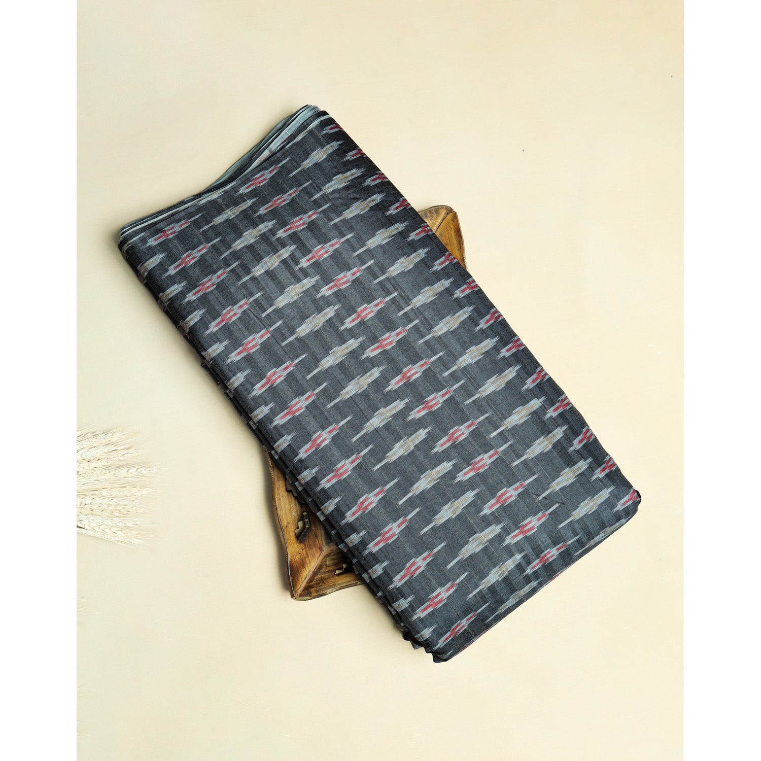 SEMI TUSSAR IKAT PRINTED FABRIC
