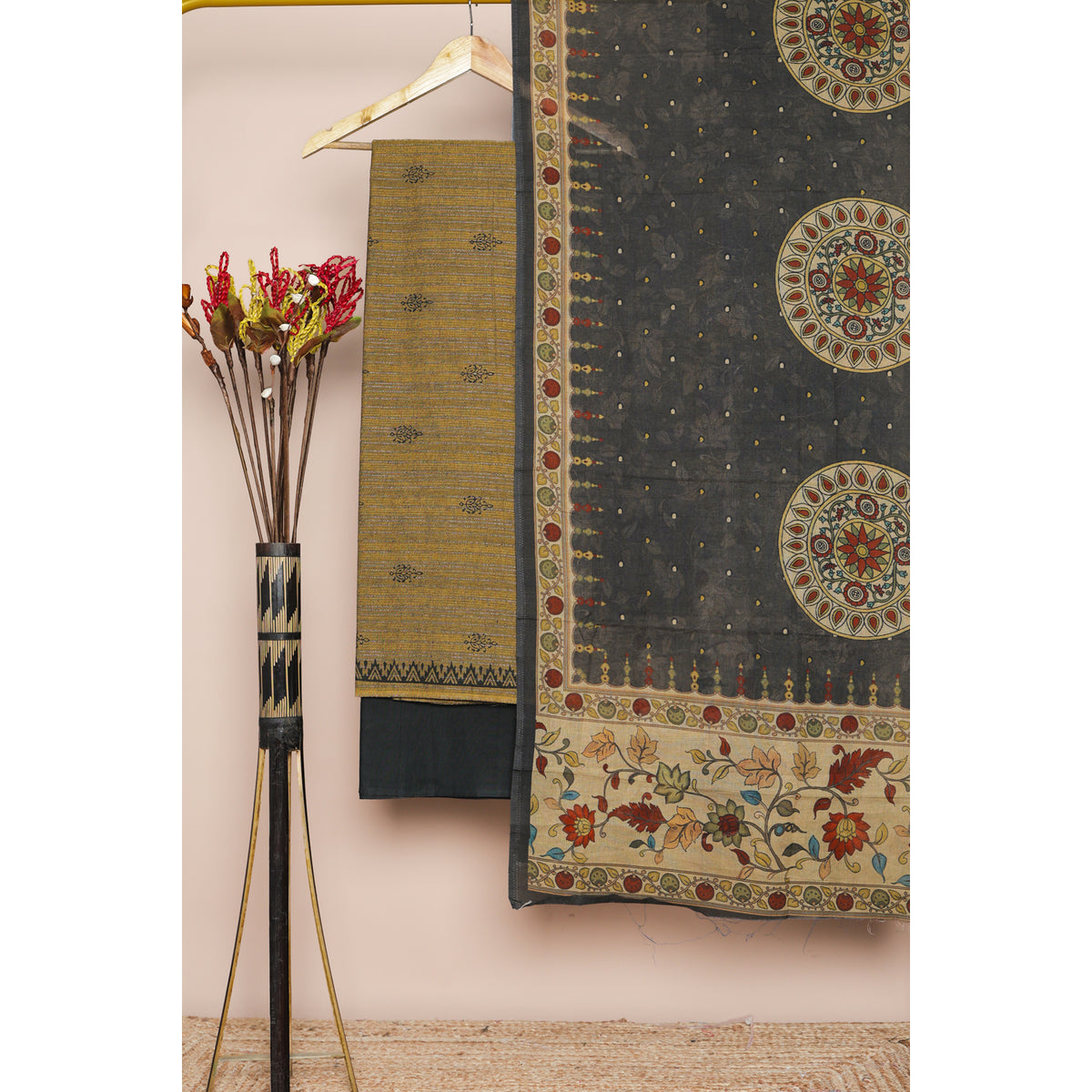 PURE COTTON KALAMKARI PRINTED SUIT SET
