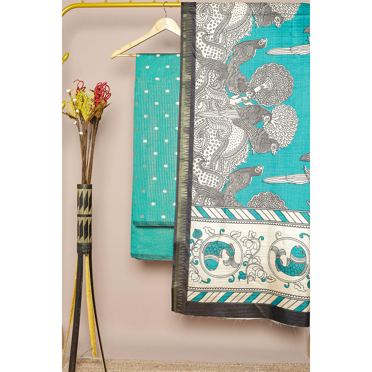 BANARASI CHANDERI SILK SUIT SET