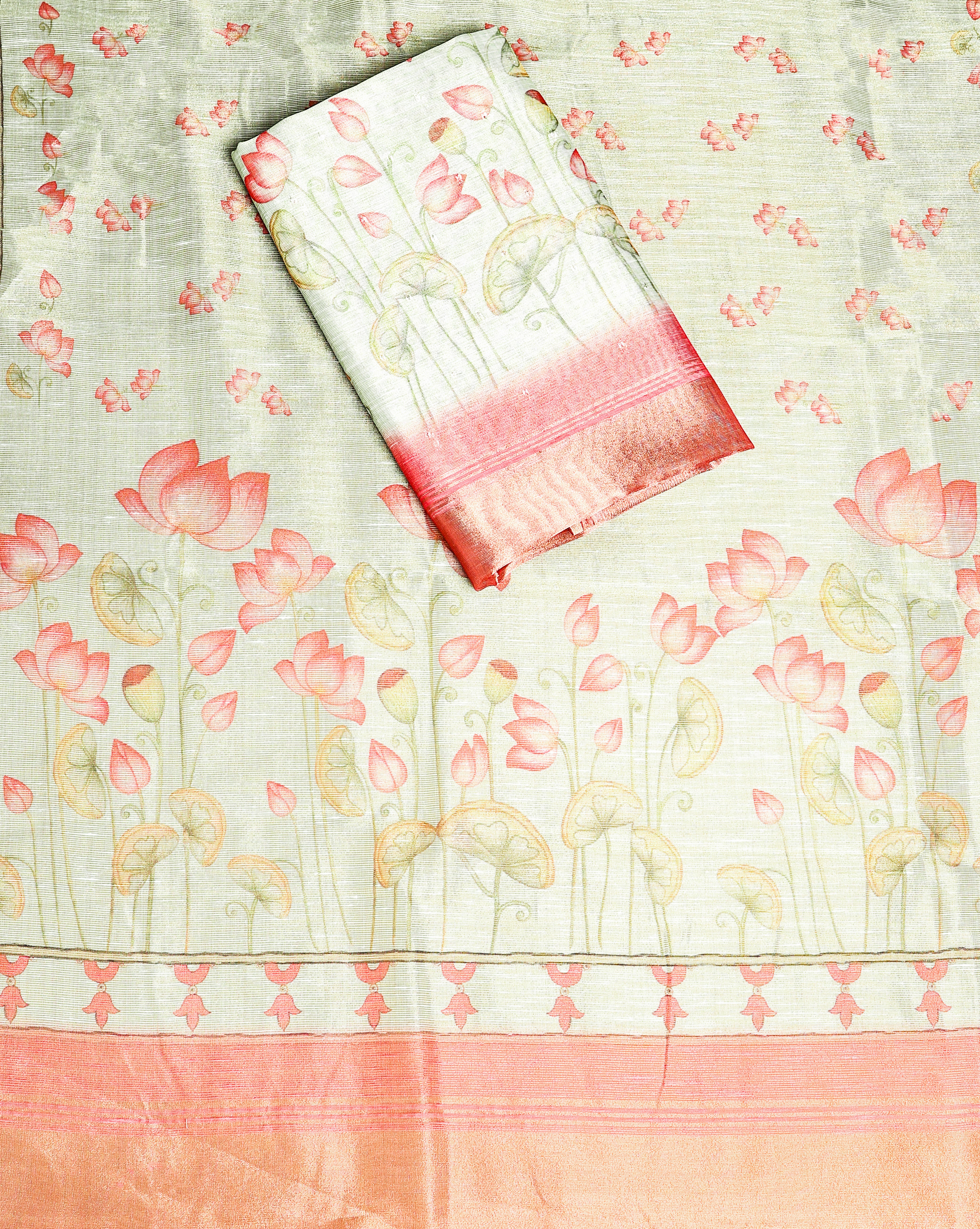 TEHZEEB - TISSUE SILK PRINTED 2 PIECE SET