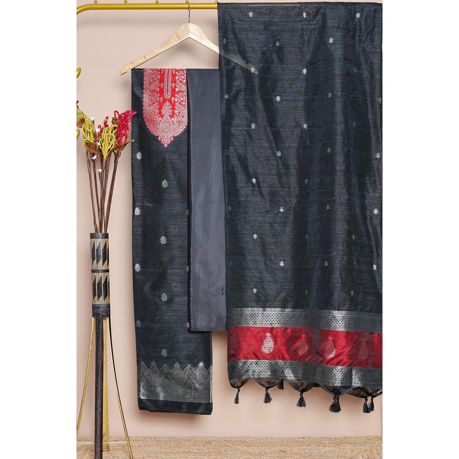BROCADE RAW SILK SUIT SET