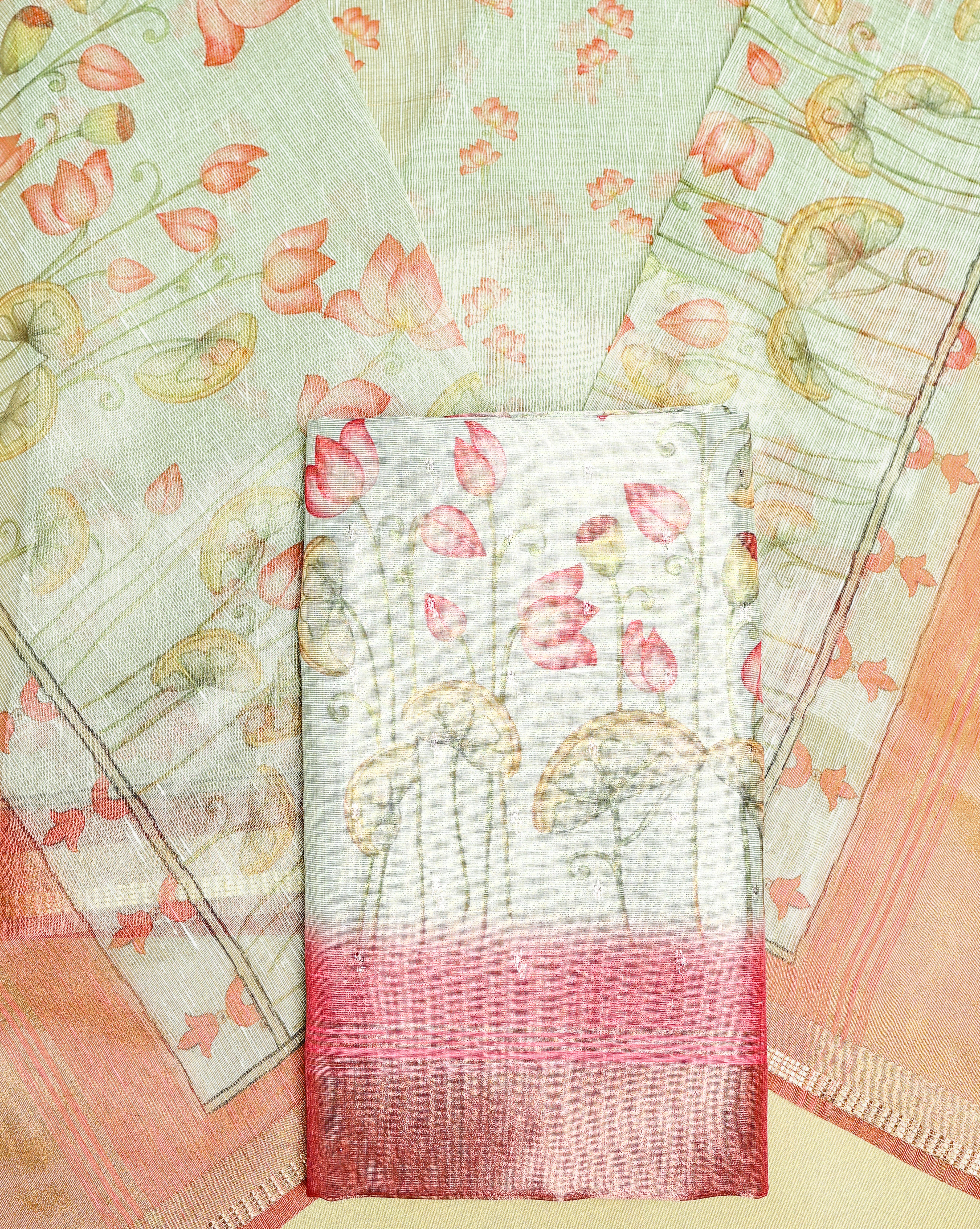 TEHZEEB - TISSUE SILK PRINTED 2 PIECE SET