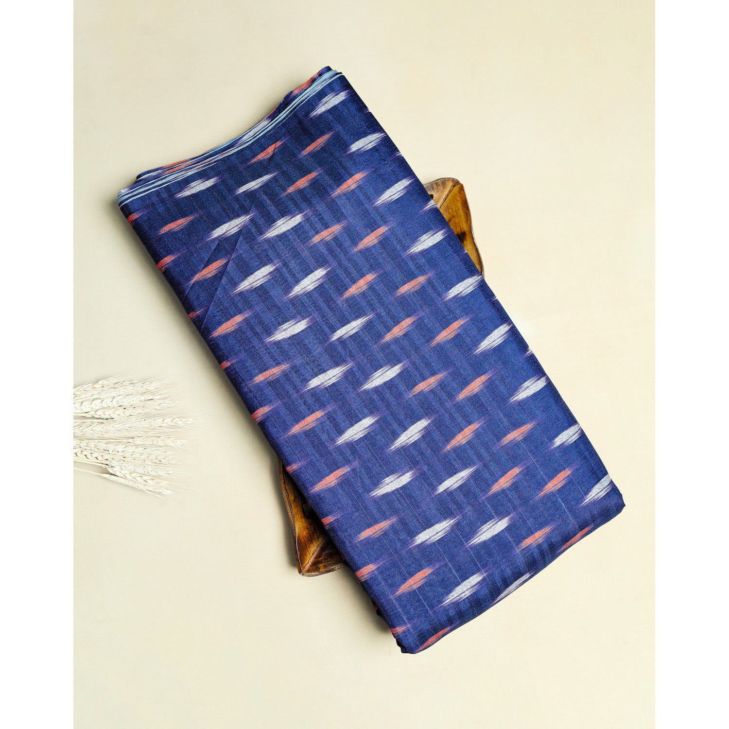 SEMI TUSSAR IKAT PRINTED FABRIC