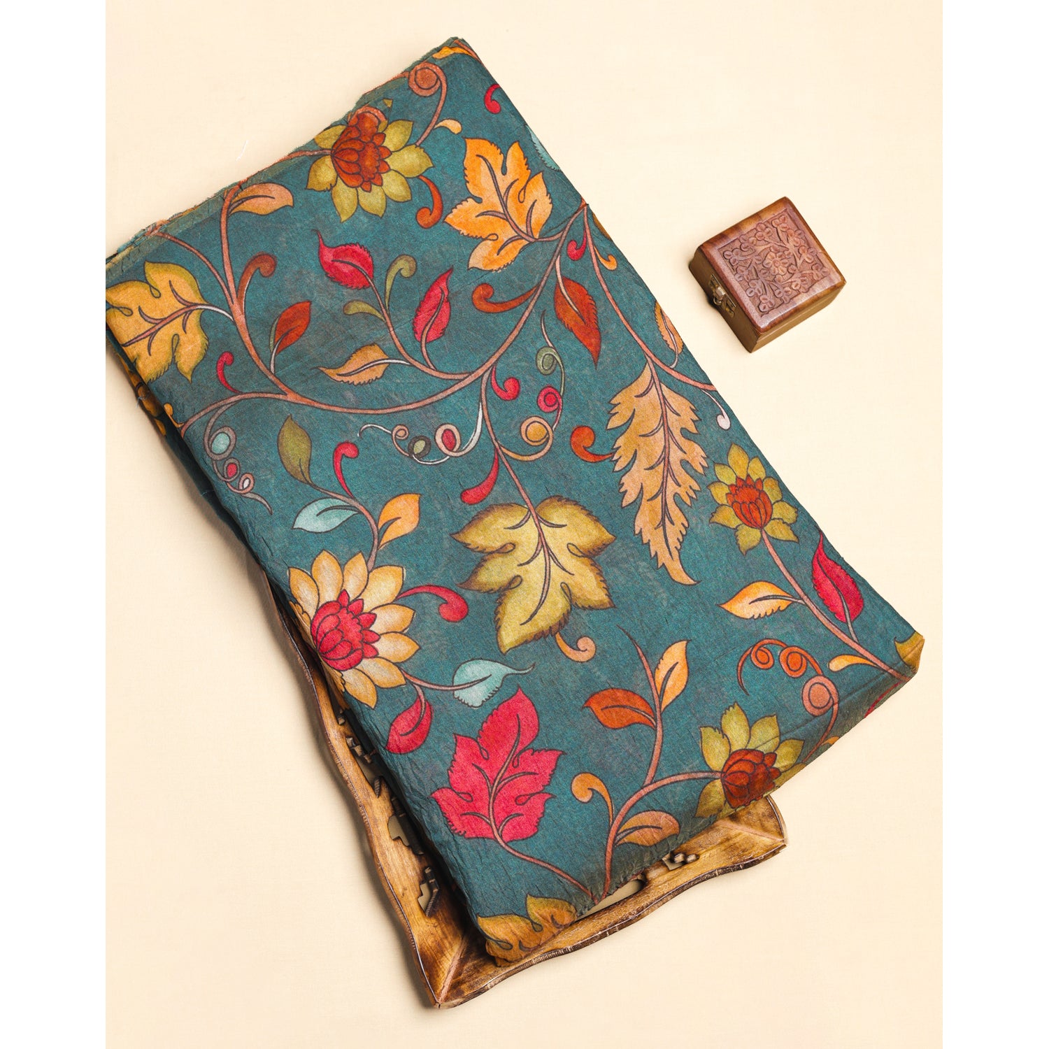 MOGRA CHANDERI KALAMKARI PRINTED FABRIC