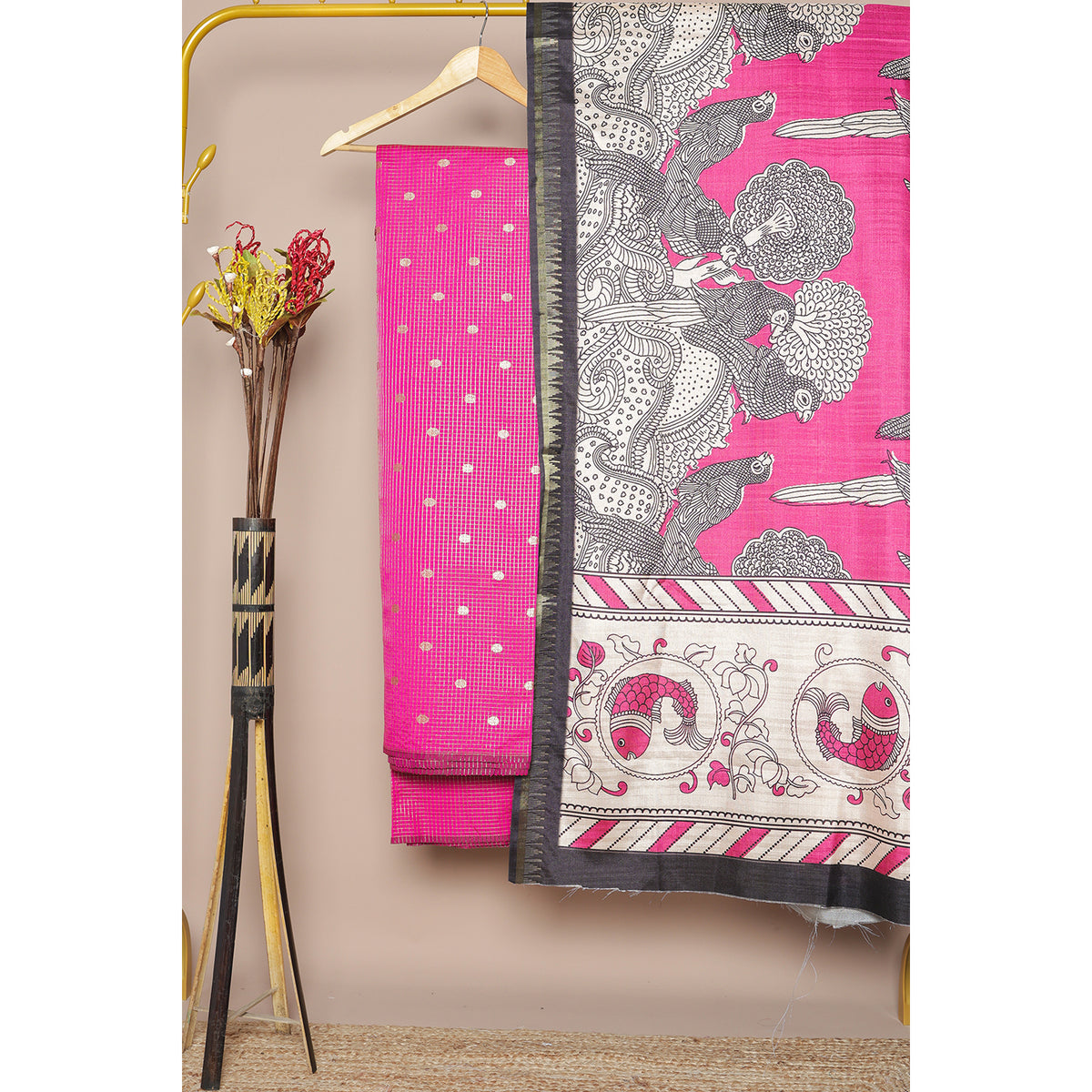 BANARASI CHANDERI SILK SUIT SET