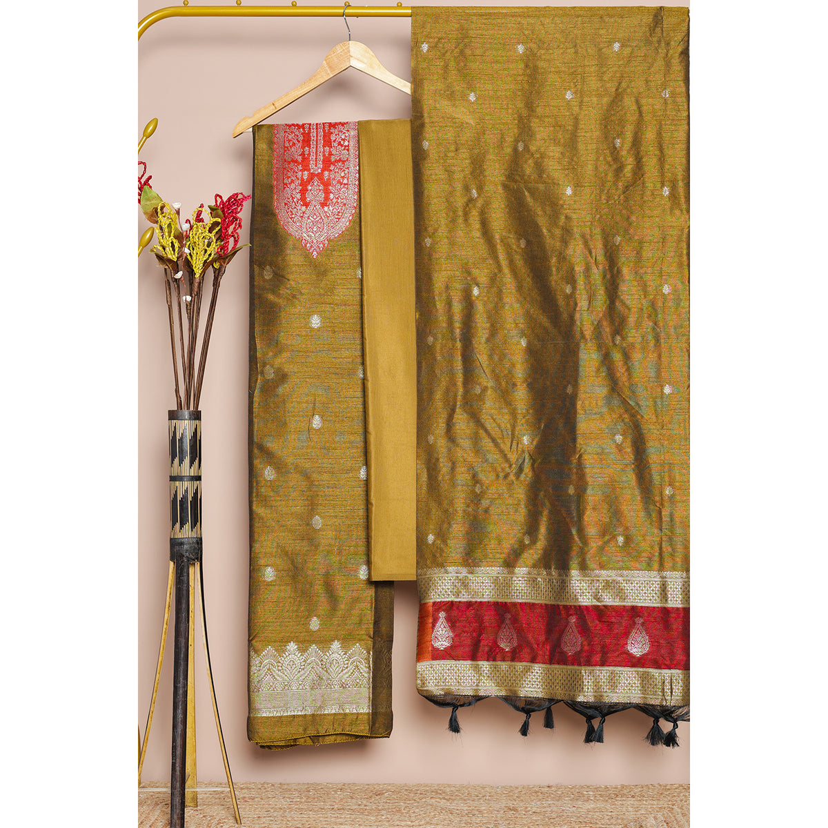BROCADE RAW SILK SUIT SET
