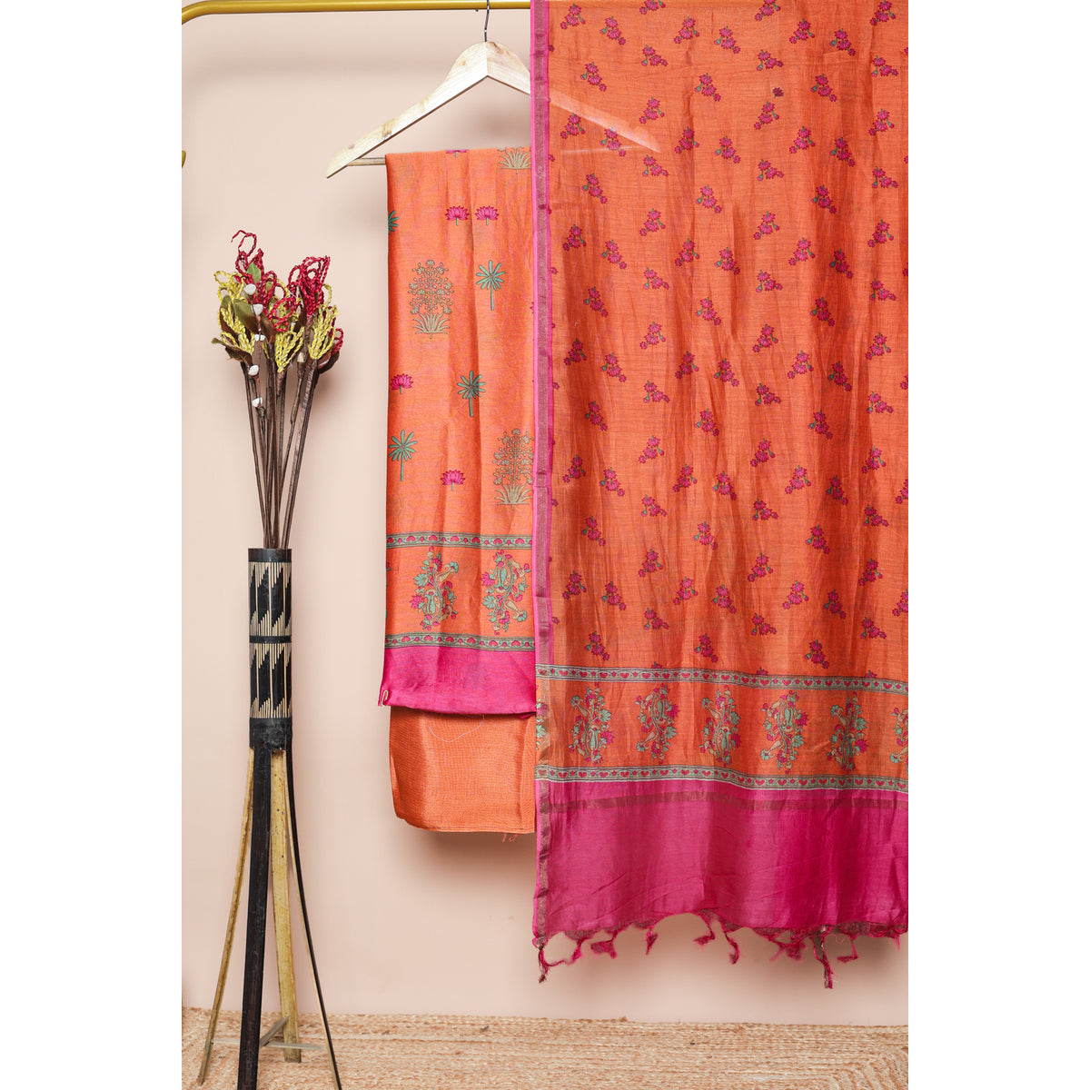 PURE BANARASI CHANDERI PICHWAI SUIT SET