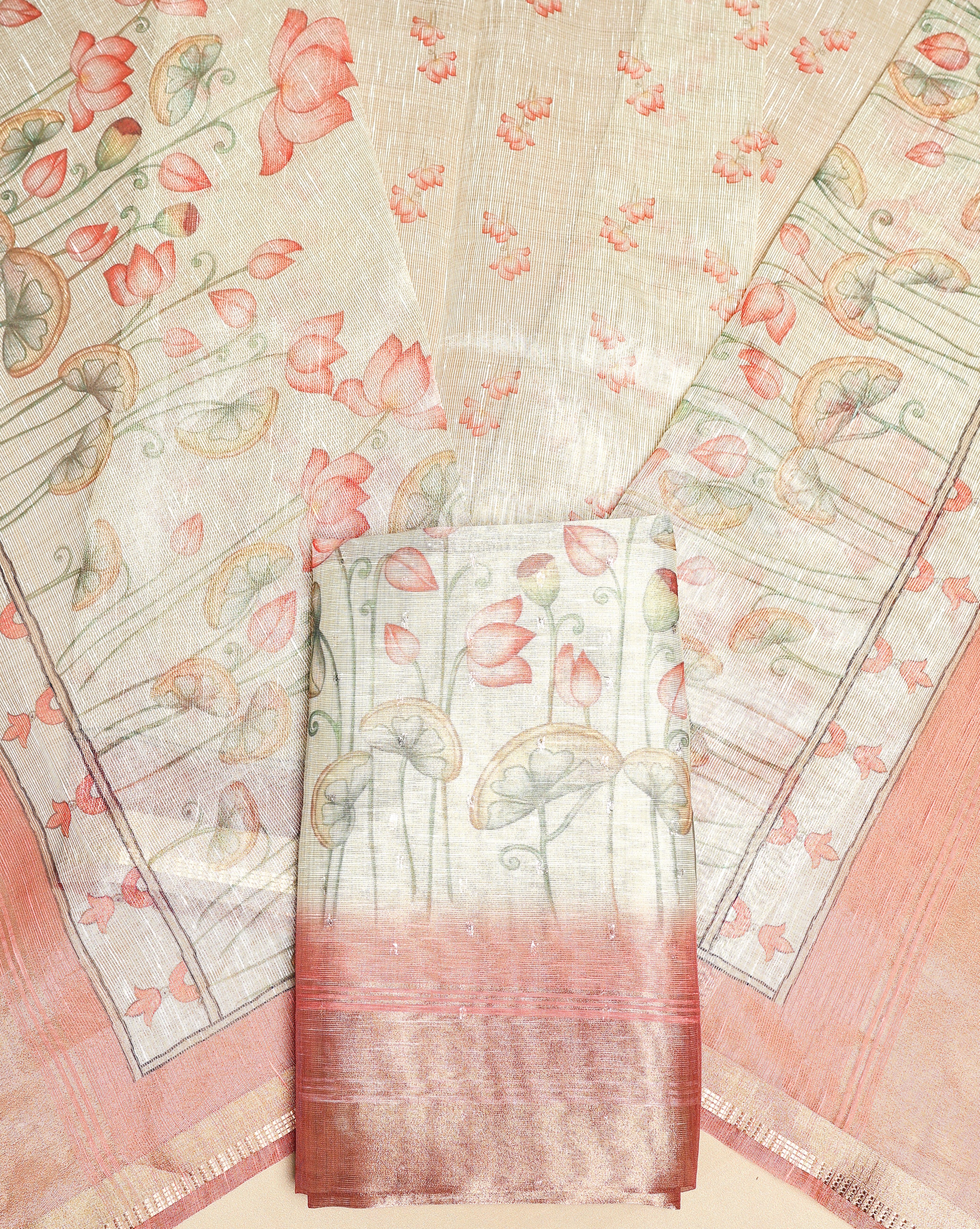 TEHZEEB - TISSUE SILK PRINTED 2 PIECE SET