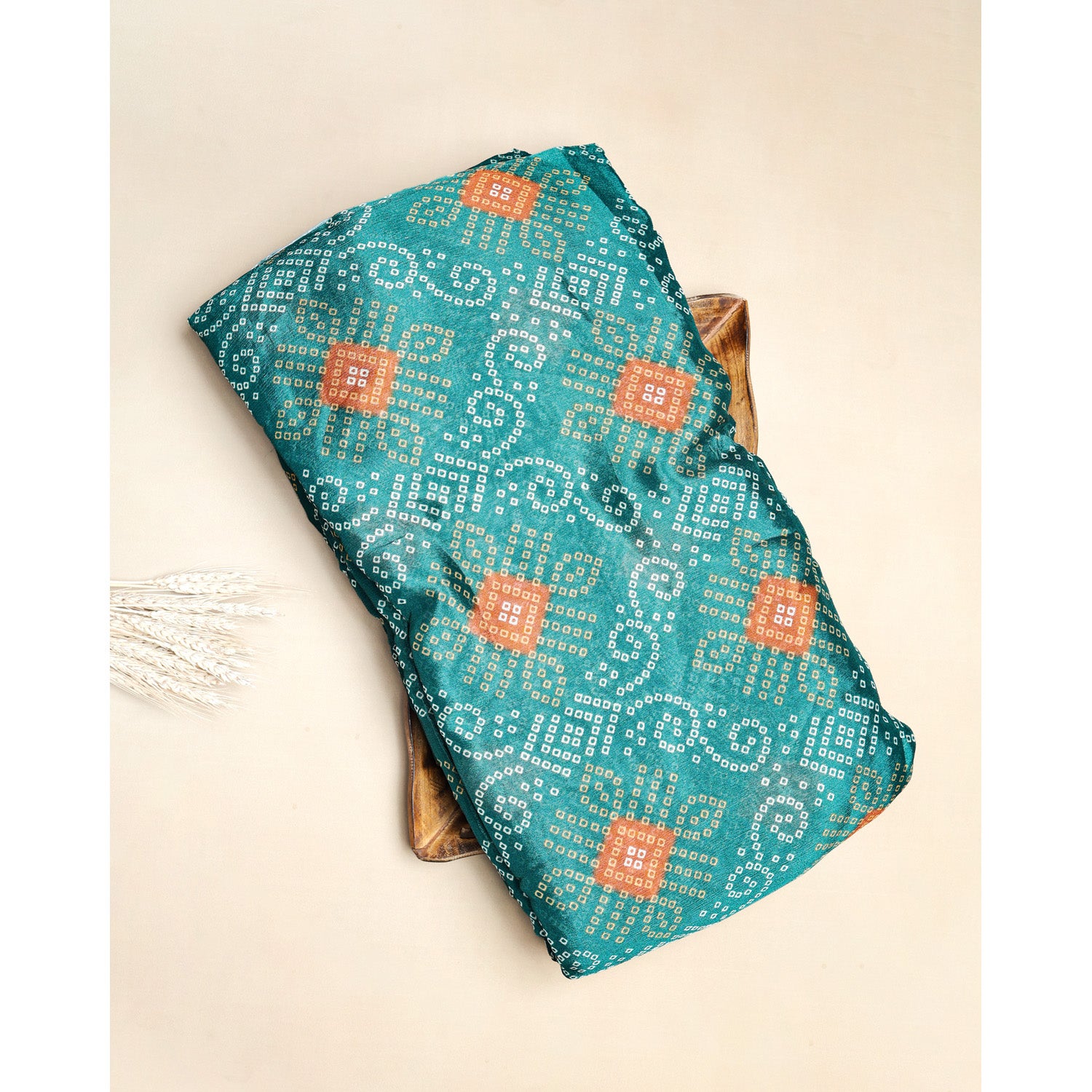 PURE CHINON BANDHANI PRINTED FABRIC