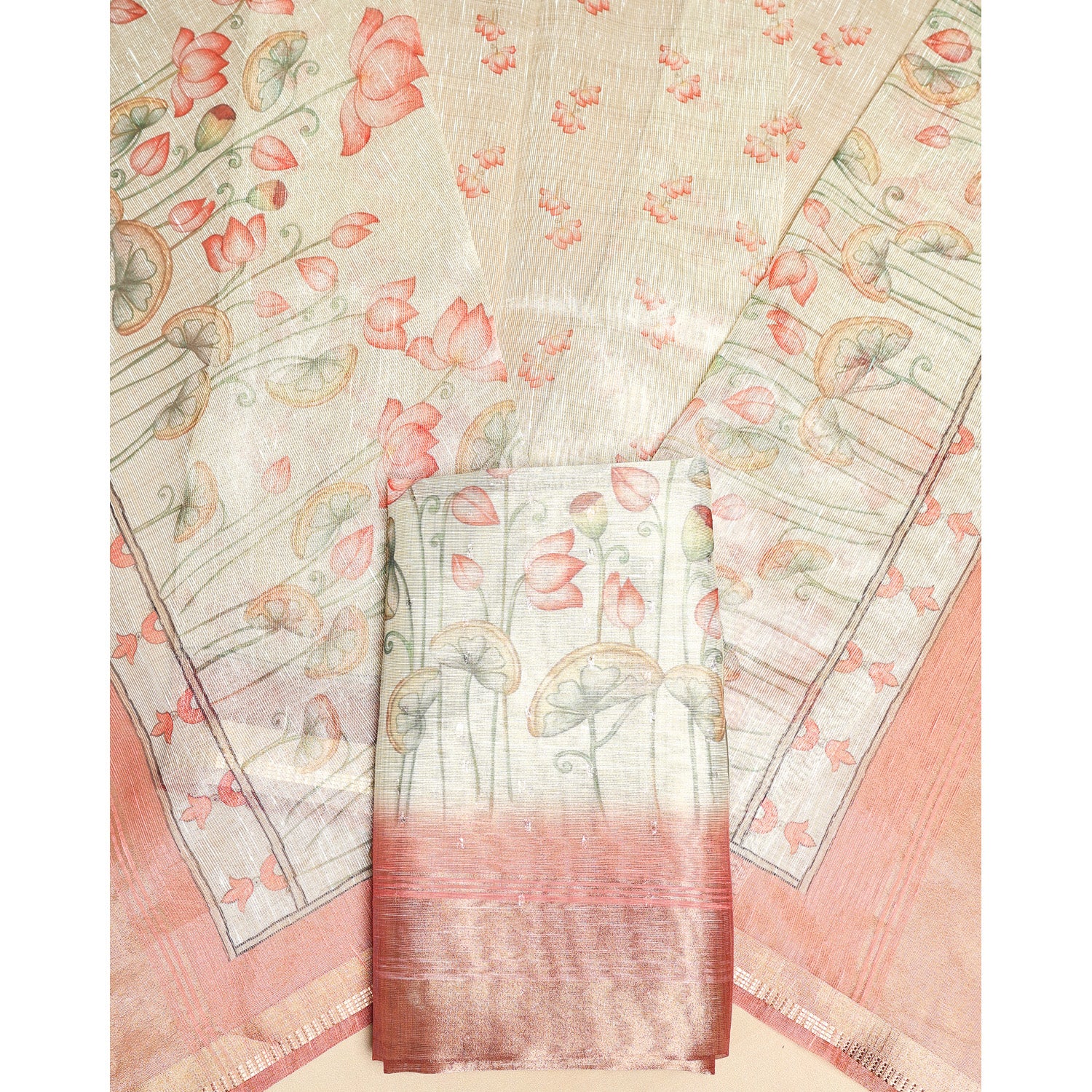 TEHZEEB - TISSUE SILK PRINTED 2 PIECE SET