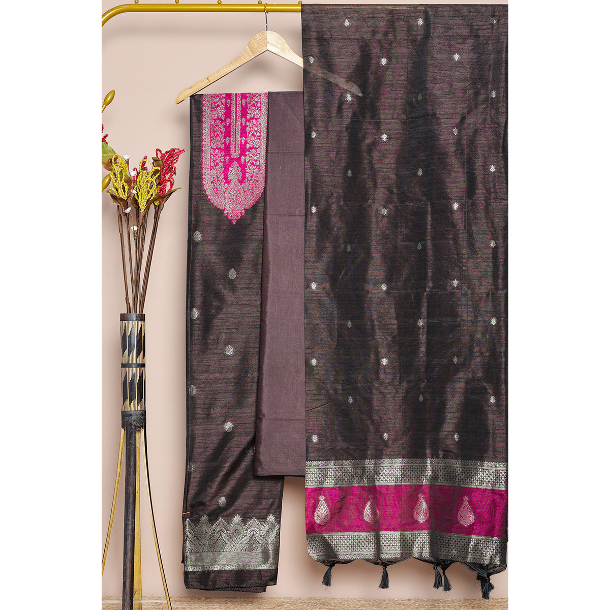 BROCADE RAW SILK SUIT SET