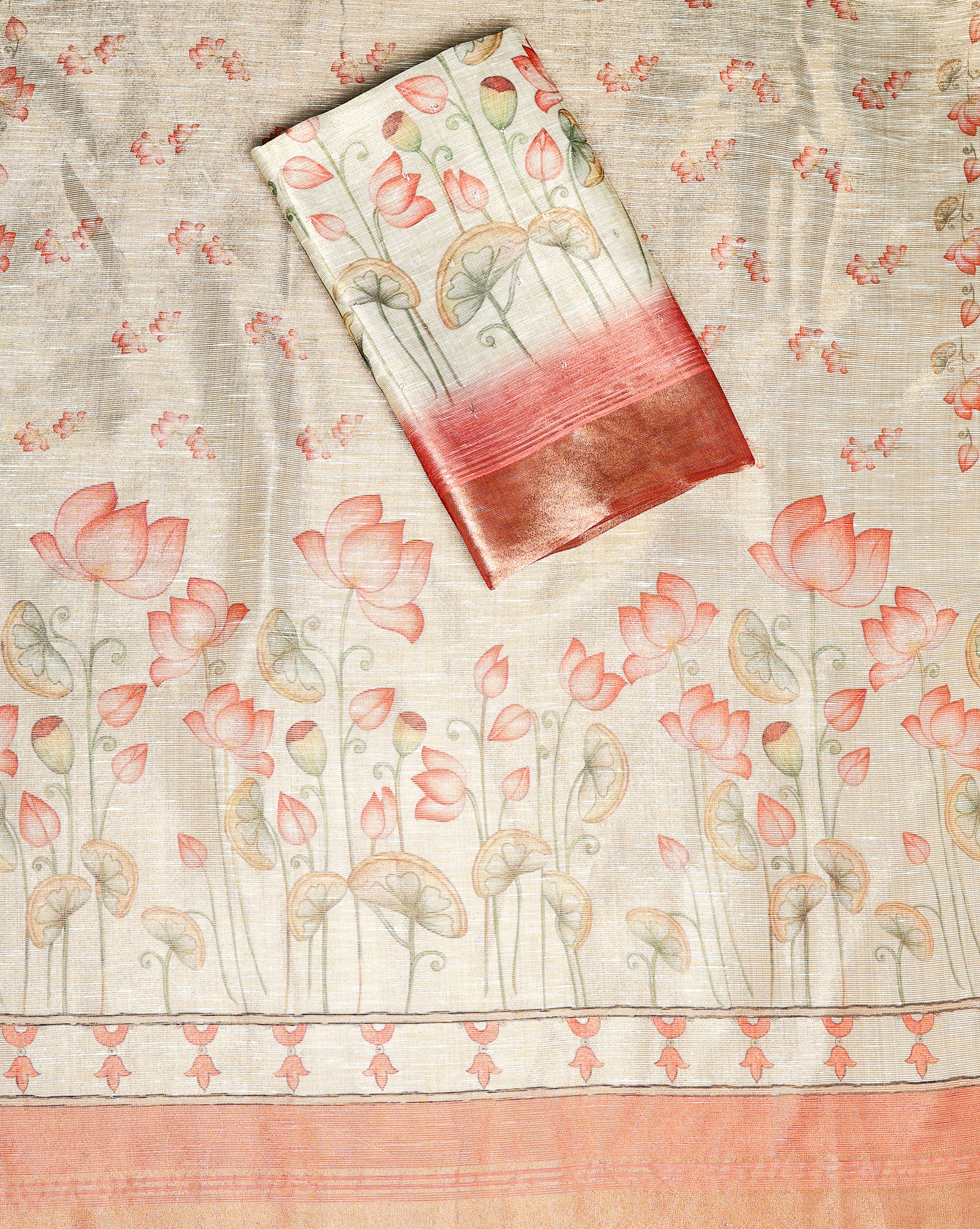 TEHZEEB - TISSUE SILK PRINTED 2 PIECE SET