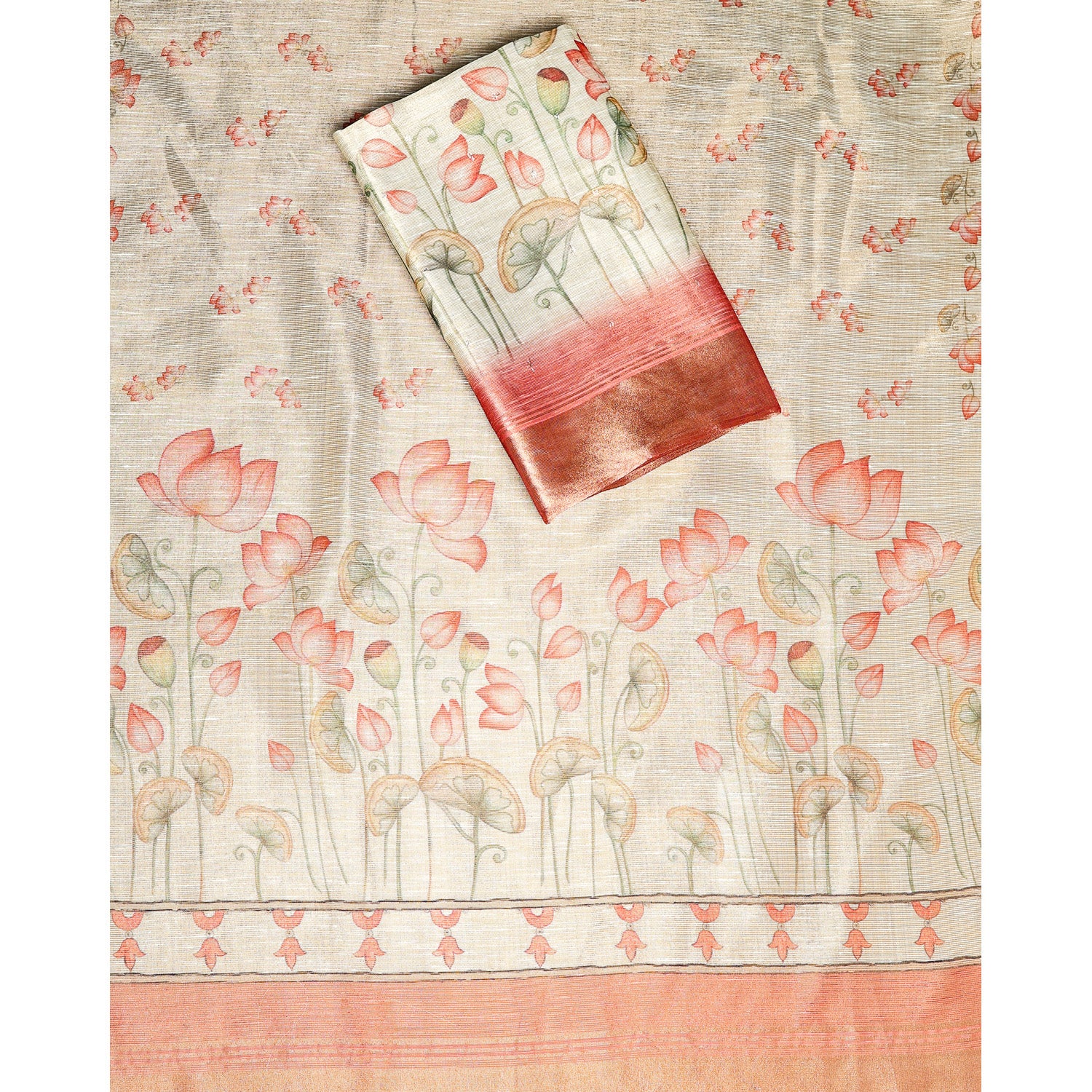 TEHZEEB - TISSUE SILK PRINTED 2 PIECE SET