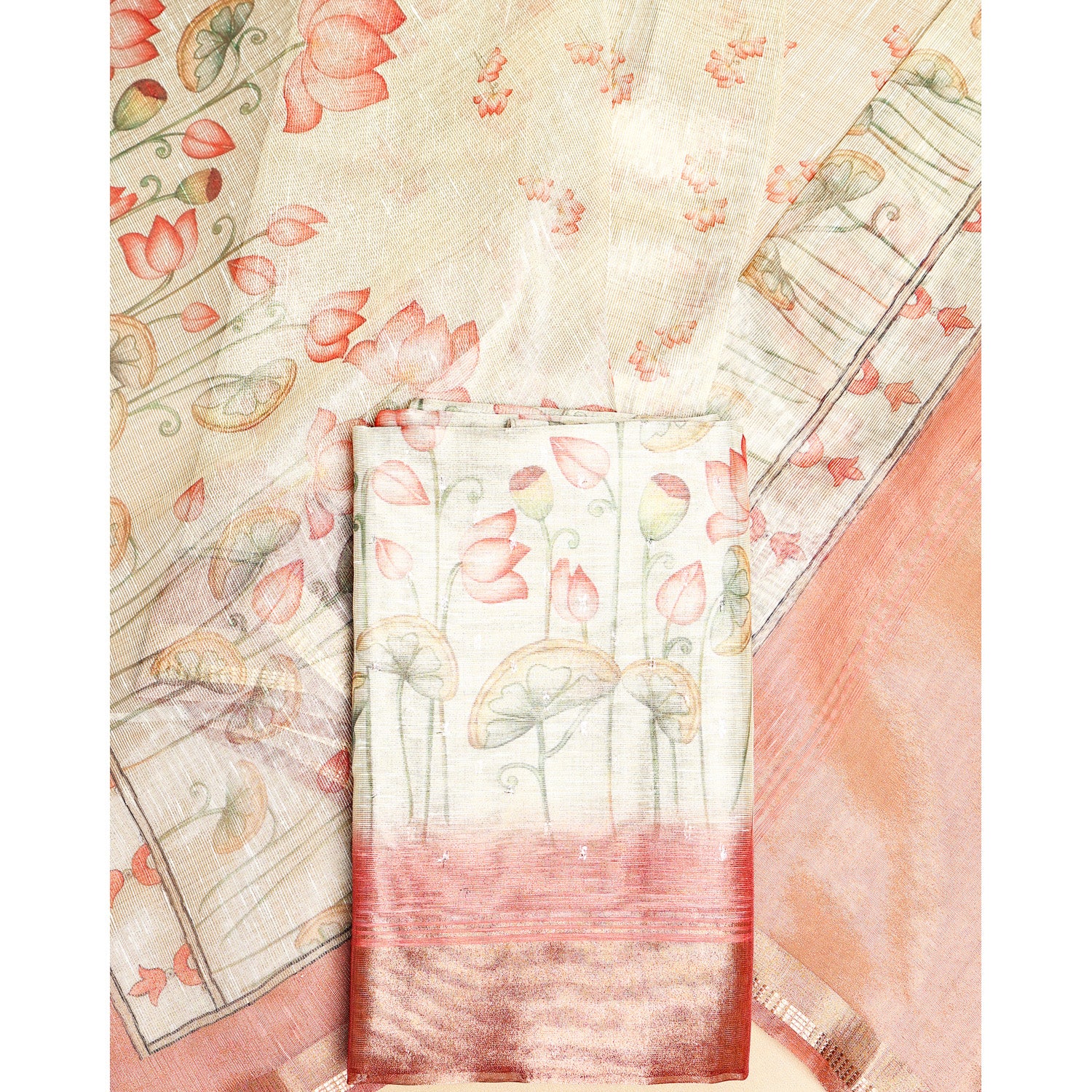 TEHZEEB - TISSUE SILK PRINTED 2 PIECE SET