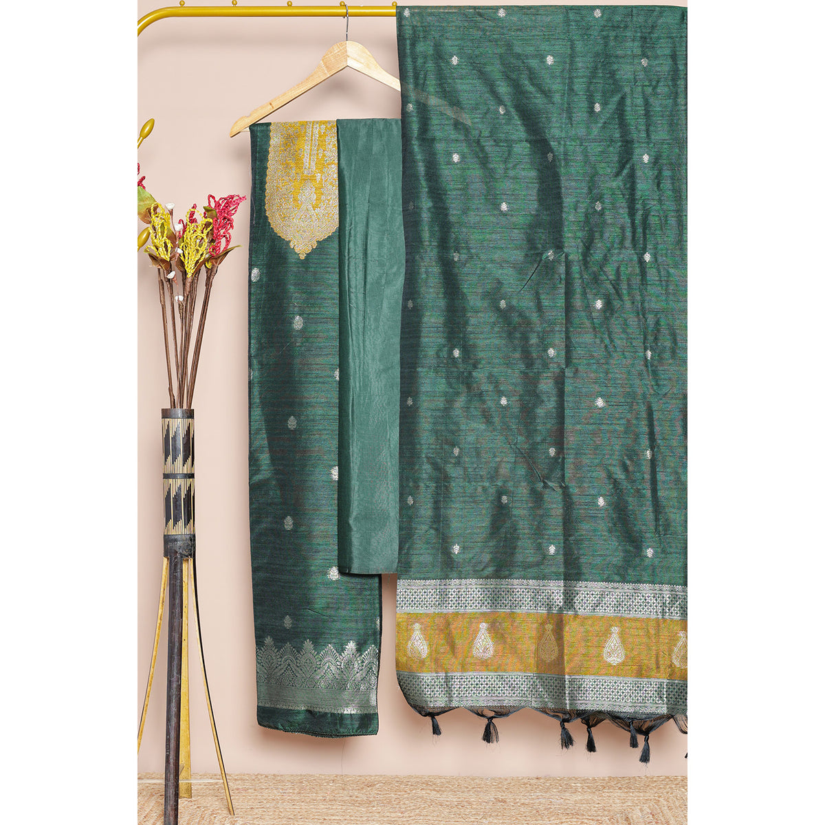 BROCADE RAW SILK SUIT SET