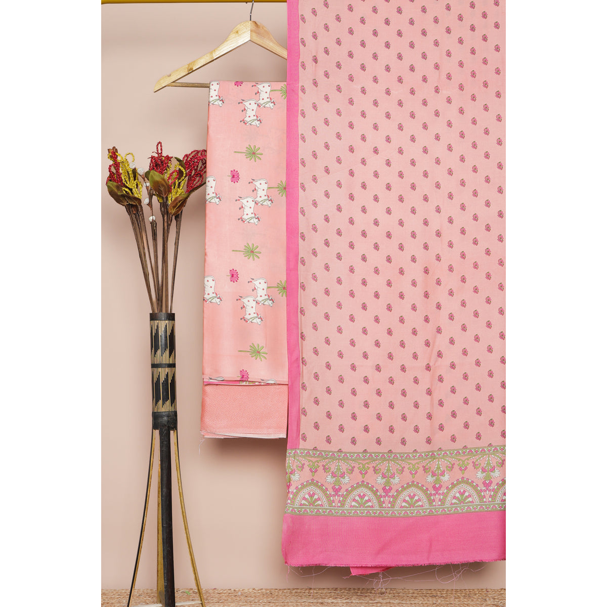 MODAL SILK PICHWAI PRINTED SUIT SET