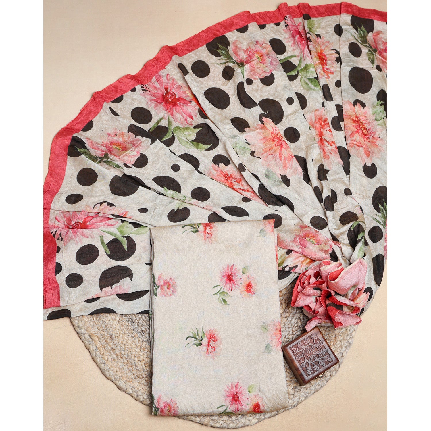 MOGRA CHANDERI 2 PIECE SET