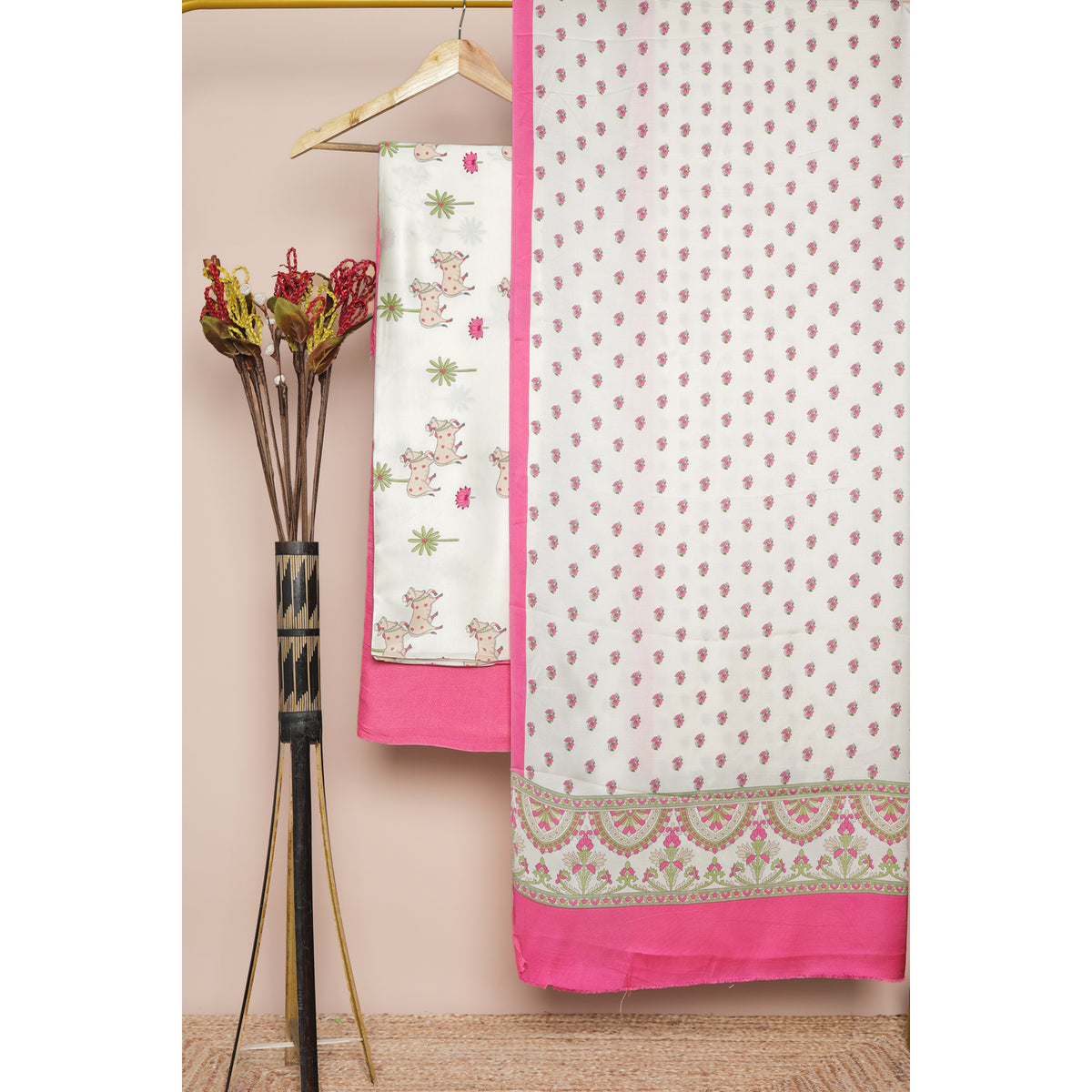 MODAL SILK PICHWAI PRINTED SUIT SET
