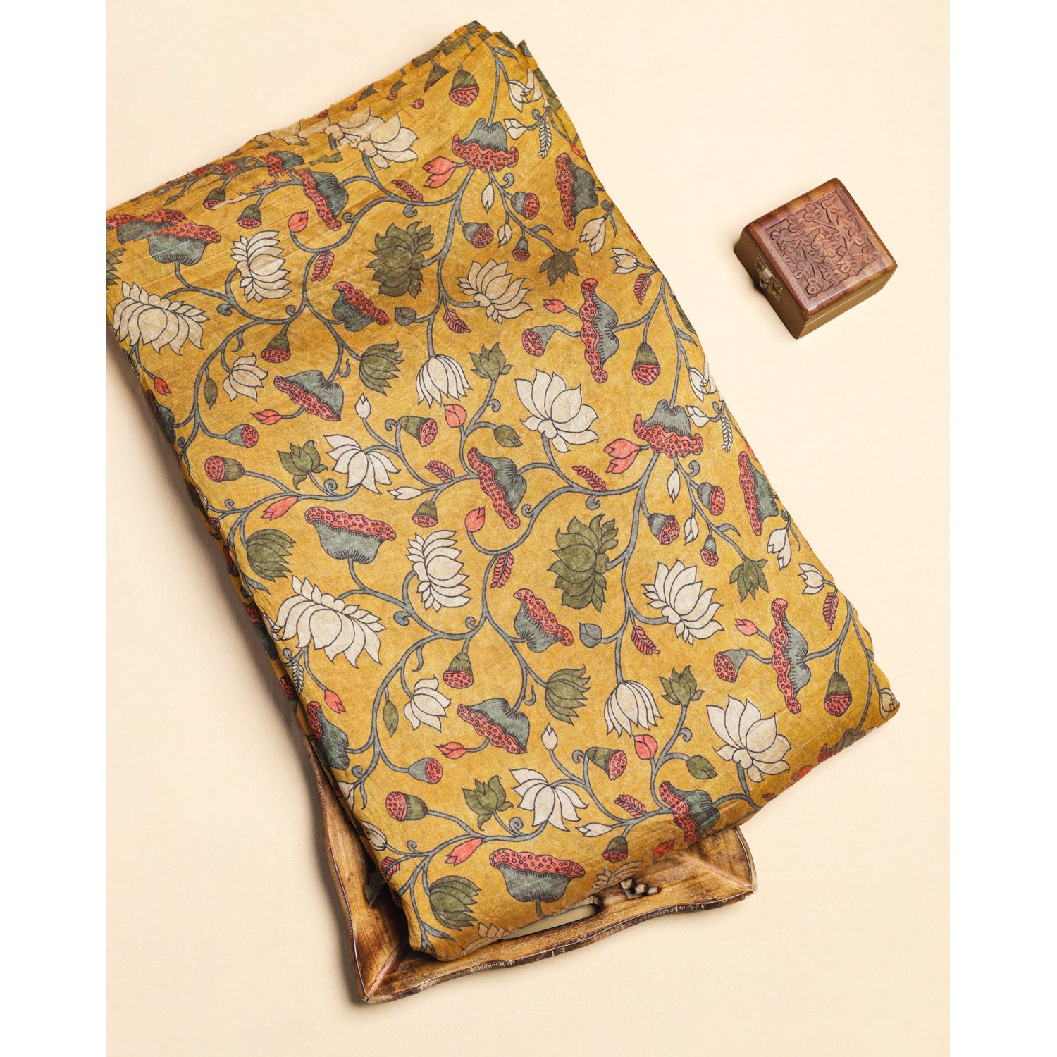 MOGRA CHANDERI KALAMKARI PRINTED FABRIC