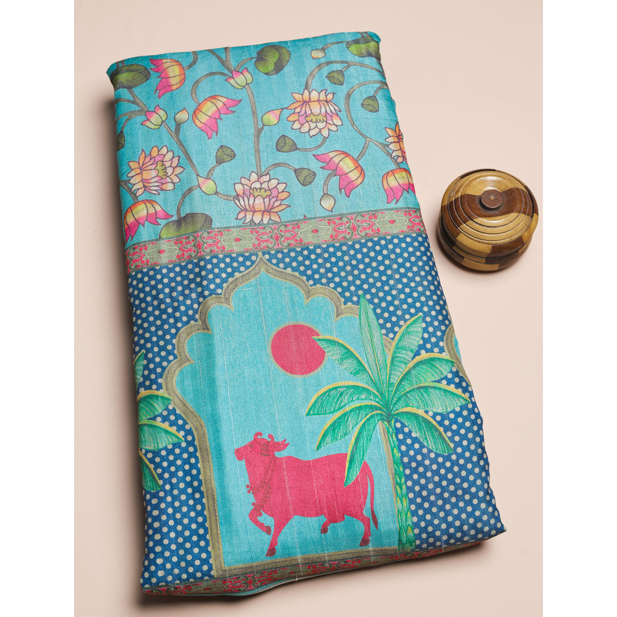 SEMI TUSSAR PRINTED FABRIC